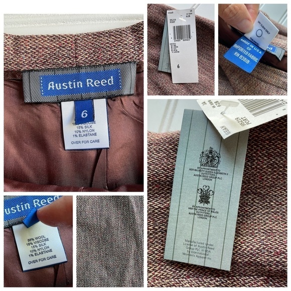 Austin Reed Tweed Wool Silk Trouser Pant Purple Mauve Pink Size 6 NWT Workwear - Picture 3 of 9